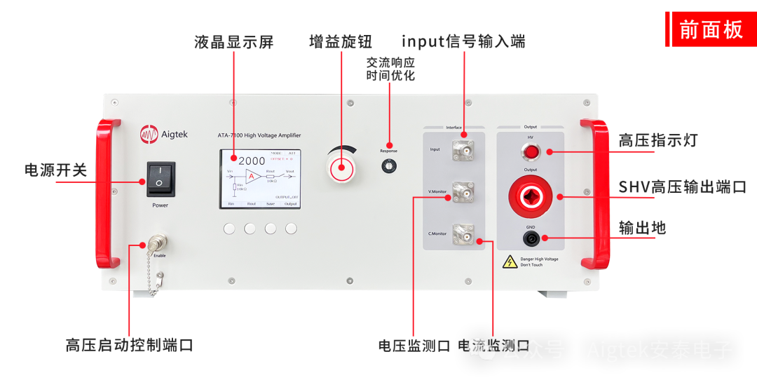 ATA-7100高压放大器前面板