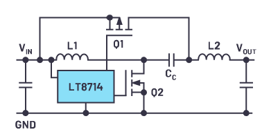 图3.展示四象限电压转换器拓扑结构的简化电路图。
