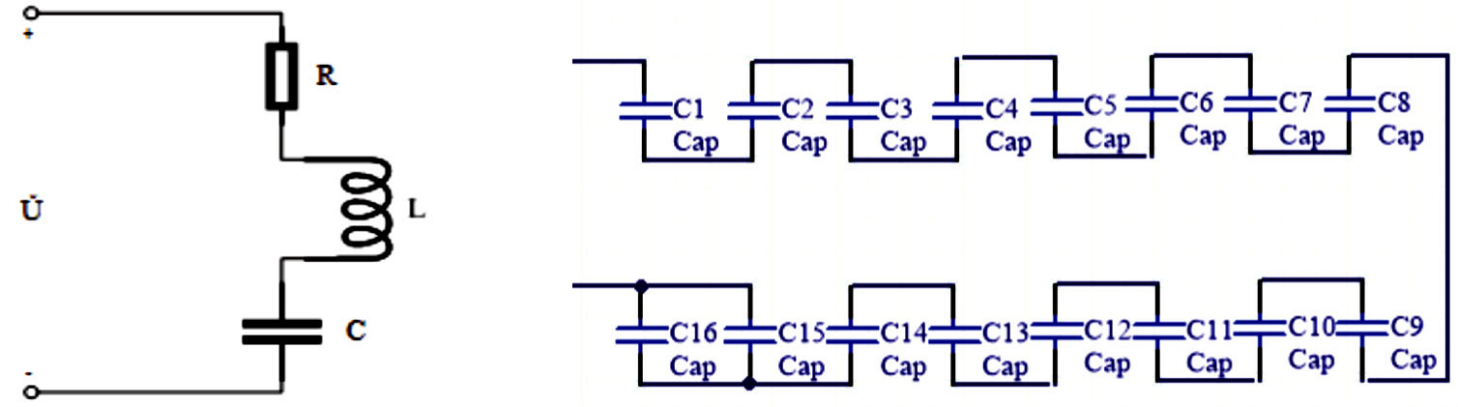图1-2串联谐振电路图图；1-3匹配电容连接原理图